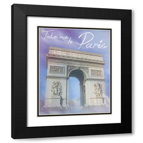 Paris 2 Quote Black Modern Wood Framed Art Print with Double Matting by Gibbons, Lauren