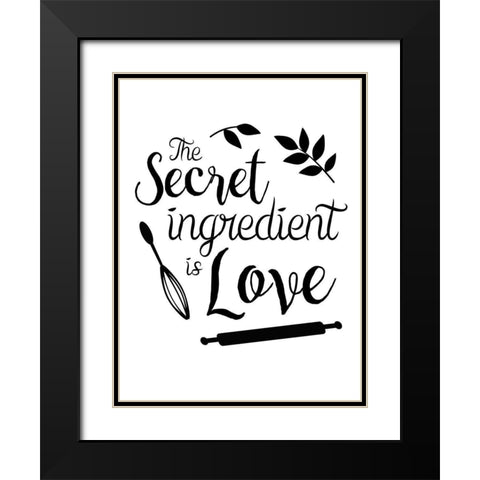 Secret Ingredient Black Modern Wood Framed Art Print with Double Matting by Gibbons, Lauren