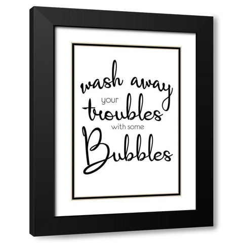 Wash Away Black Modern Wood Framed Art Print with Double Matting by Gibbons, Lauren