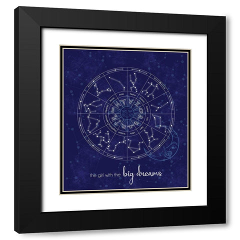 Stars Big Dreams Black Modern Wood Framed Art Print with Double Matting by Gibbons, Lauren
