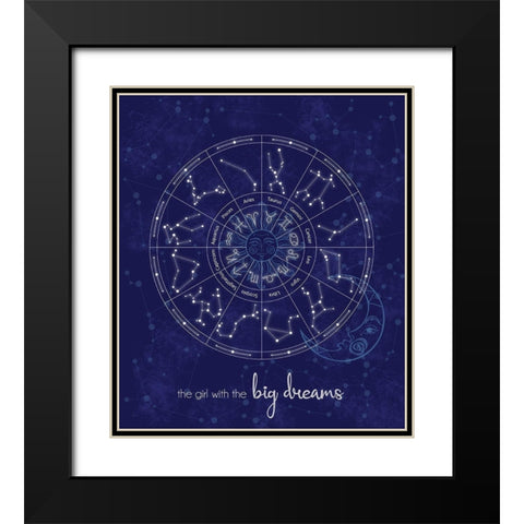 Stars Big Dreams Black Modern Wood Framed Art Print with Double Matting by Gibbons, Lauren