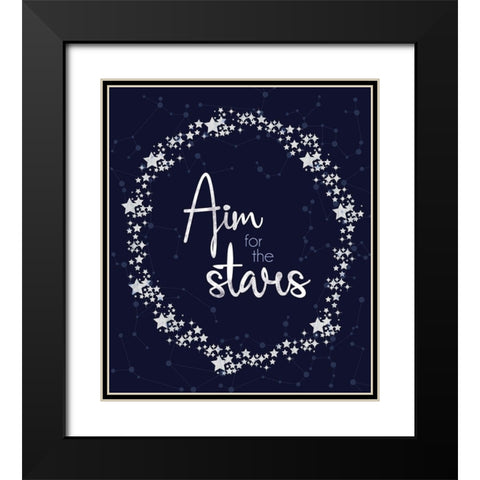 Stars 2 Black Modern Wood Framed Art Print with Double Matting by Gibbons, Lauren