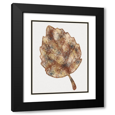 Watercolor Leaf 1 Black Modern Wood Framed Art Print with Double Matting by Gibbons, Lauren