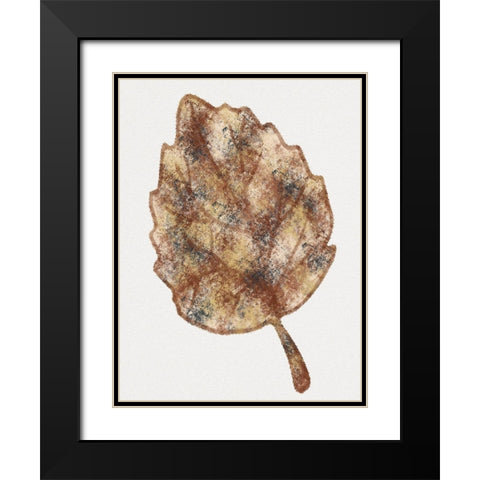 Watercolor Leaf 1 Black Modern Wood Framed Art Print with Double Matting by Gibbons, Lauren