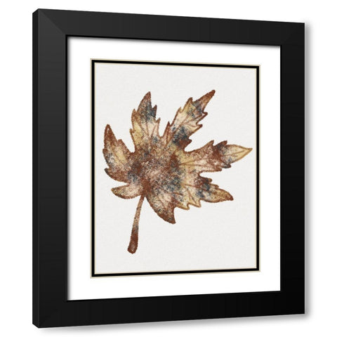 Watercolor Leaf 4 Black Modern Wood Framed Art Print with Double Matting by Gibbons, Lauren