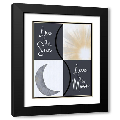 Moon and Sun Combined Black Modern Wood Framed Art Print with Double Matting by Gibbons, Lauren