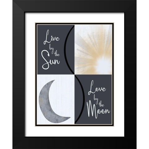 Moon and Sun Combined Black Modern Wood Framed Art Print with Double Matting by Gibbons, Lauren