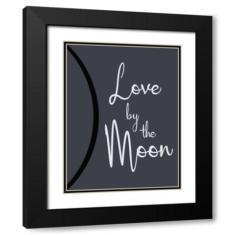 Moon Love Black Modern Wood Framed Art Print with Double Matting by Gibbons, Lauren