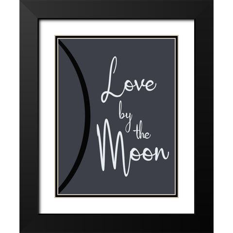 Moon Love Black Modern Wood Framed Art Print with Double Matting by Gibbons, Lauren