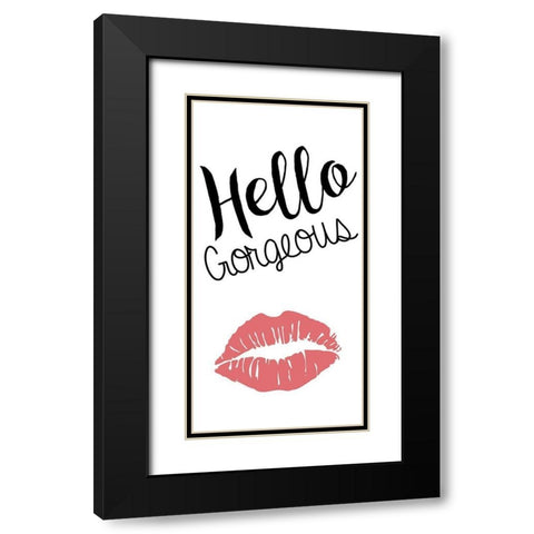 Hello Black Modern Wood Framed Art Print with Double Matting by Gibbons, Lauren