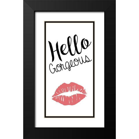Hello Black Modern Wood Framed Art Print with Double Matting by Gibbons, Lauren