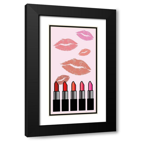 Lipstick Black Modern Wood Framed Art Print with Double Matting by Gibbons, Lauren