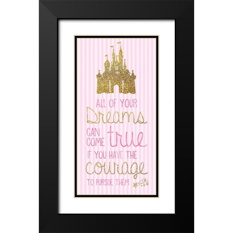 Princess Pink Dreams 1 Black Modern Wood Framed Art Print with Double Matting by Gibbons, Lauren