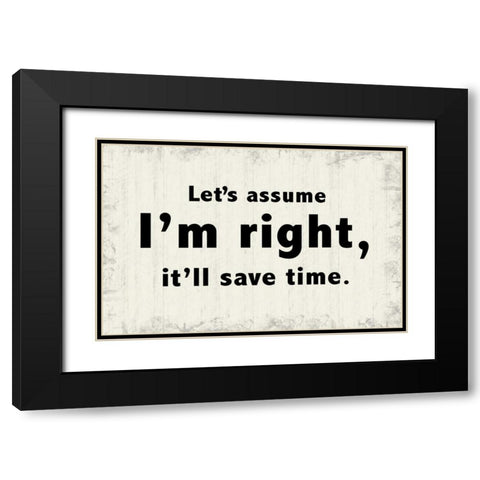 Lets Assume Black Modern Wood Framed Art Print with Double Matting by Gibbons, Lauren