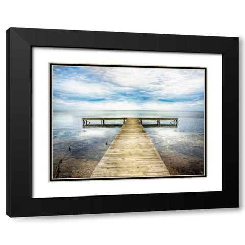 Down the Pier 2 Black Modern Wood Framed Art Print with Double Matting by Head, Danny