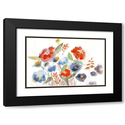 Walking With You Black Modern Wood Framed Art Print with Double Matting by Daisy D