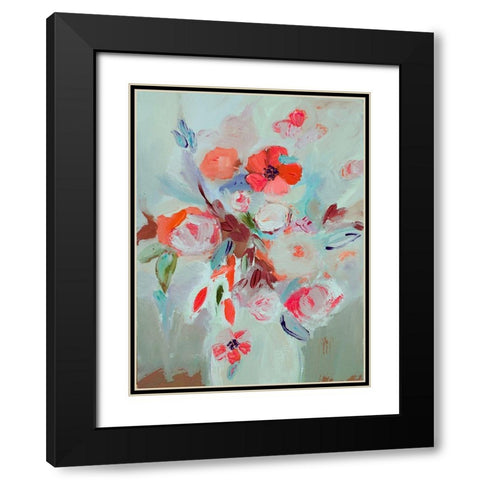 Vase Of Color Black Modern Wood Framed Art Print with Double Matting by Daisy D