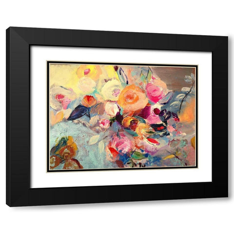 Thoughtful Flowers Black Modern Wood Framed Art Print with Double Matting by Daisy D