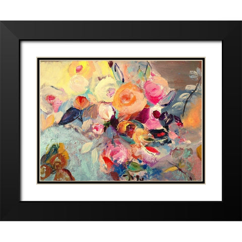 Thoughtful Flowers Black Modern Wood Framed Art Print with Double Matting by Daisy D