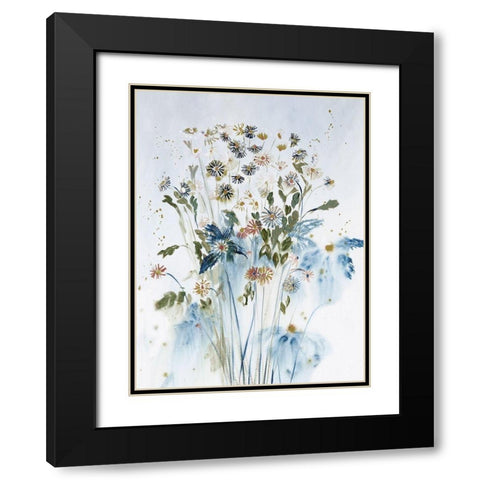 Soft Daisies With Love Black Modern Wood Framed Art Print with Double Matting by Daisy D