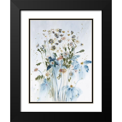 Soft Daisies With Love Black Modern Wood Framed Art Print with Double Matting by Daisy D