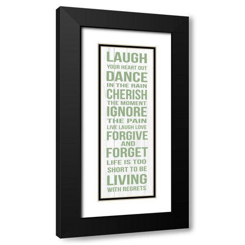 Rules For Enjoyment Sage Black Modern Wood Framed Art Print with Double Matting by Grey, Jace