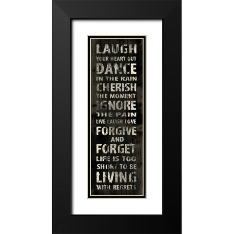 Laugh Black Modern Wood Framed Art Print with Double Matting by Grey, Jace