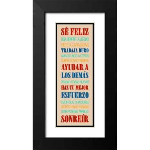 Feliz 2 Black Modern Wood Framed Art Print with Double Matting by Grey, Jace