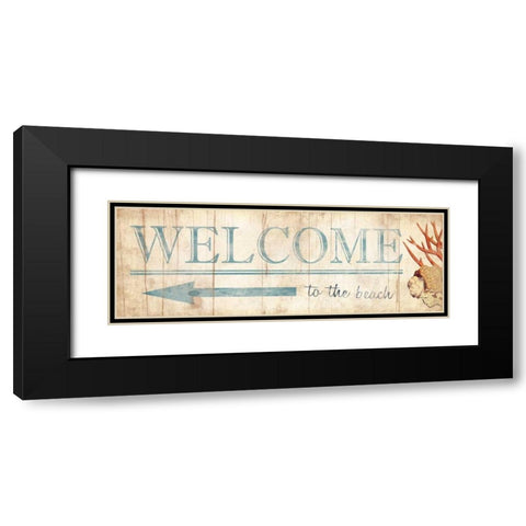 Welcome Sign Black Modern Wood Framed Art Print with Double Matting by Grey, Jace