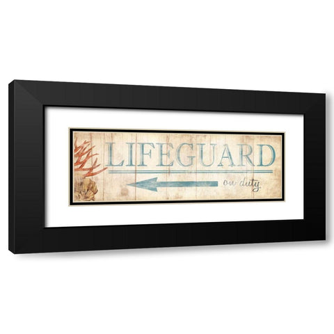 Lifeguard Sign Black Modern Wood Framed Art Print with Double Matting by Grey, Jace