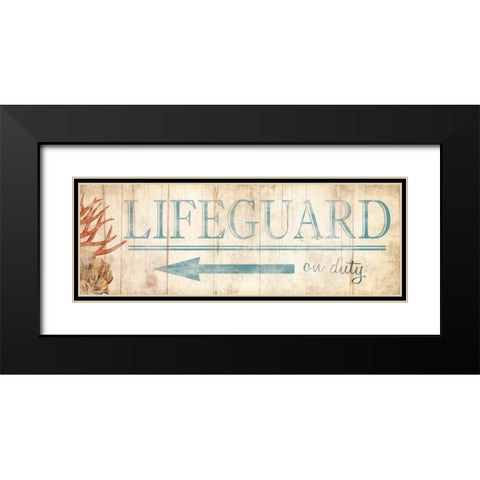 Lifeguard Sign Black Modern Wood Framed Art Print with Double Matting by Grey, Jace