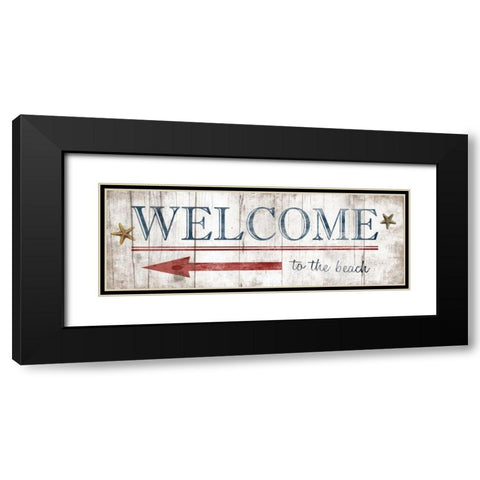 Welcome Sign Black Modern Wood Framed Art Print with Double Matting by Grey, Jace