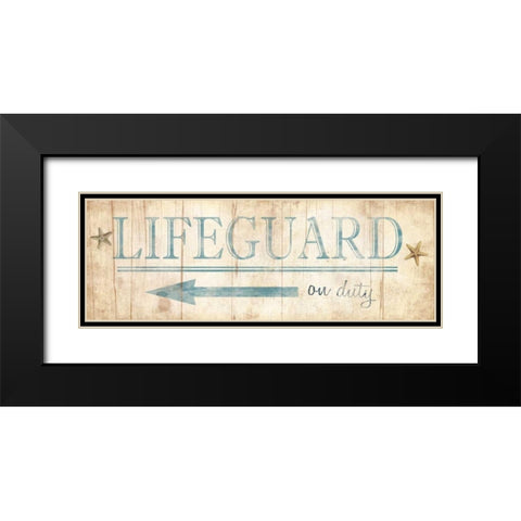 Lifeguard Sign Black Modern Wood Framed Art Print with Double Matting by Grey, Jace