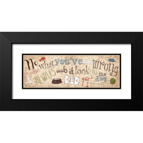 Cat Black Modern Wood Framed Art Print with Double Matting by Grey, Jace