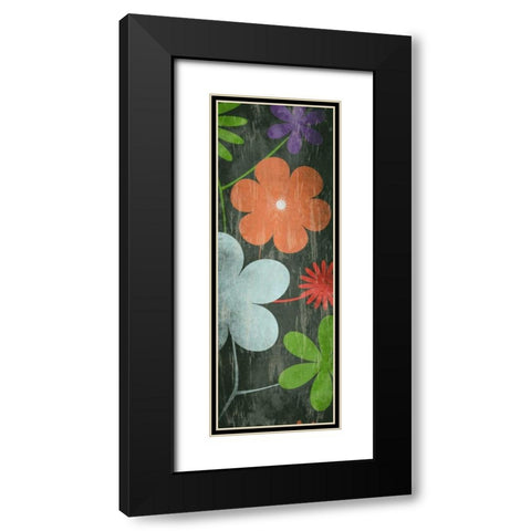 Floralpattern Black Modern Wood Framed Art Print with Double Matting by Grey, Jace