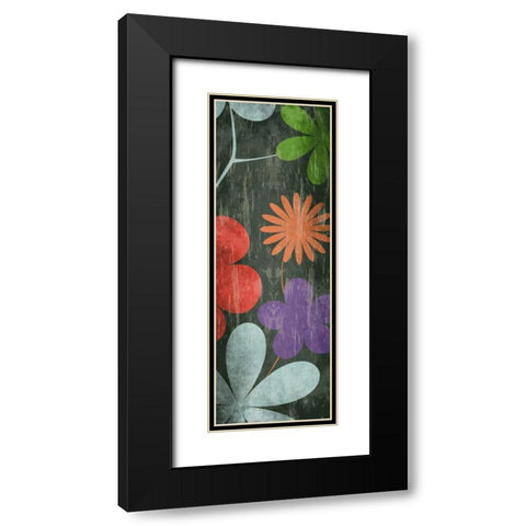 Floralpattern Black Modern Wood Framed Art Print with Double Matting by Grey, Jace