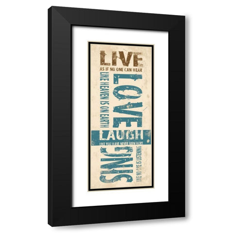 Typography 3 Black Modern Wood Framed Art Print with Double Matting by Grey, Jace