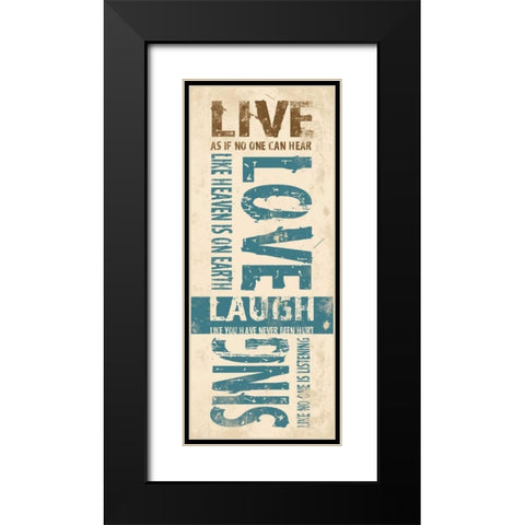 Typography 3 Black Modern Wood Framed Art Print with Double Matting by Grey, Jace