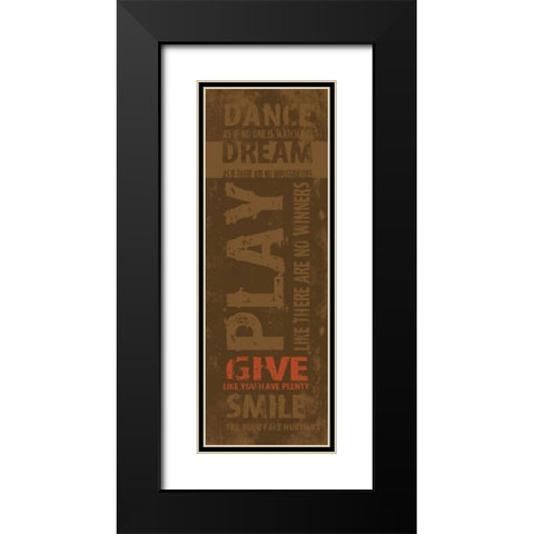 Typography Black Modern Wood Framed Art Print with Double Matting by Grey, Jace