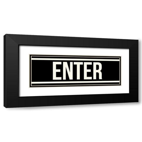 ENTER Black Modern Wood Framed Art Print with Double Matting by Grey, Jace
