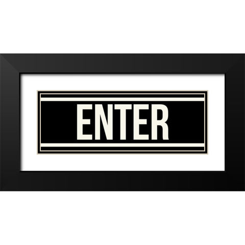 ENTER Black Modern Wood Framed Art Print with Double Matting by Grey, Jace