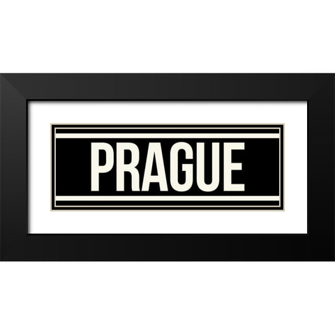 PRAGUE Black Modern Wood Framed Art Print with Double Matting by Grey, Jace