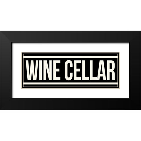 WINE CELLAR Black Modern Wood Framed Art Print with Double Matting by Grey, Jace