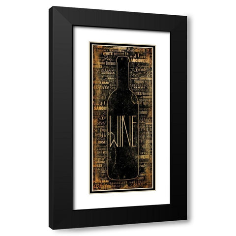WINE Black Modern Wood Framed Art Print with Double Matting by Grey, Jace