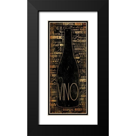 WINE Black Modern Wood Framed Art Print with Double Matting by Grey, Jace