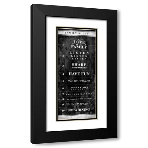 NO RULES Black Modern Wood Framed Art Print with Double Matting by Grey, Jace