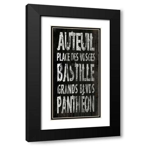 PARIS Black Modern Wood Framed Art Print with Double Matting by Grey, Jace