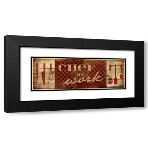 Chef At Work Black Modern Wood Framed Art Print with Double Matting by Grey, Jace