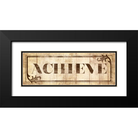 Achieve Black Modern Wood Framed Art Print with Double Matting by Grey, Jace