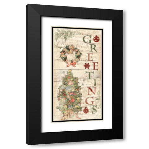 Greetings Black Modern Wood Framed Art Print with Double Matting by Grey, Jace